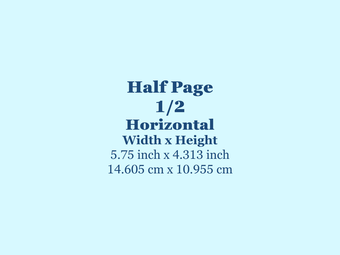 Half Page Ad Horizontal