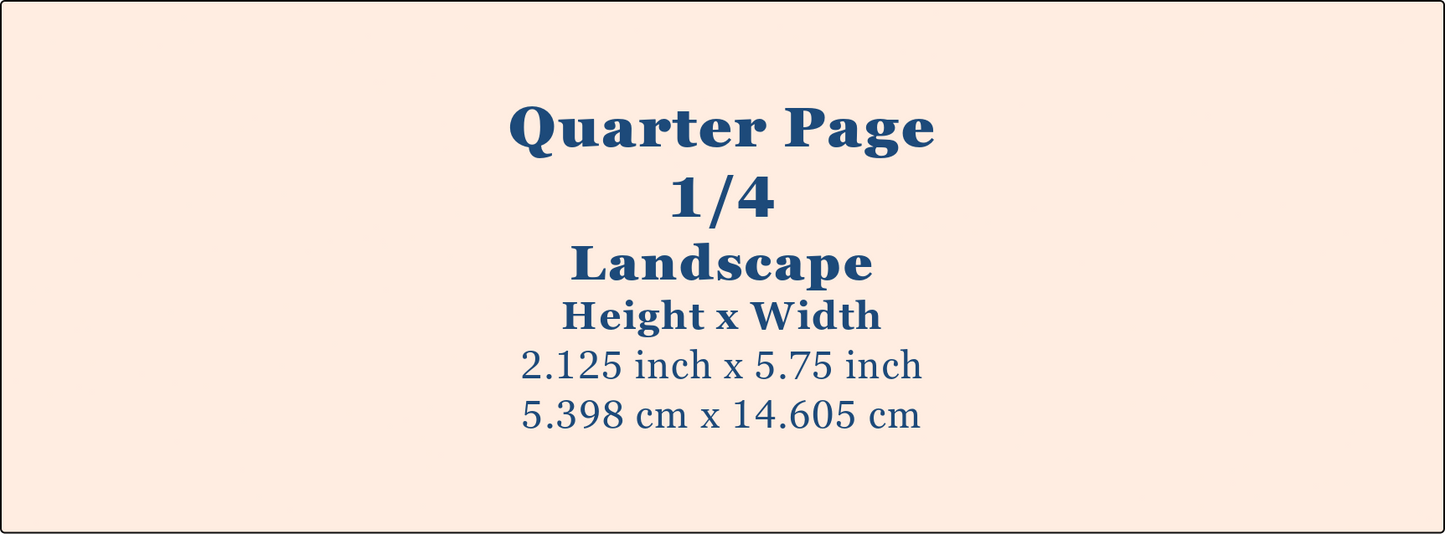 Quarter Page Ad Landscape - Fall 2026