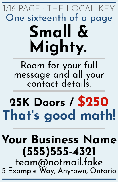 Sixteenth Page Ad Vertical