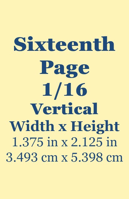 Sixteenth Page Ad Vertical